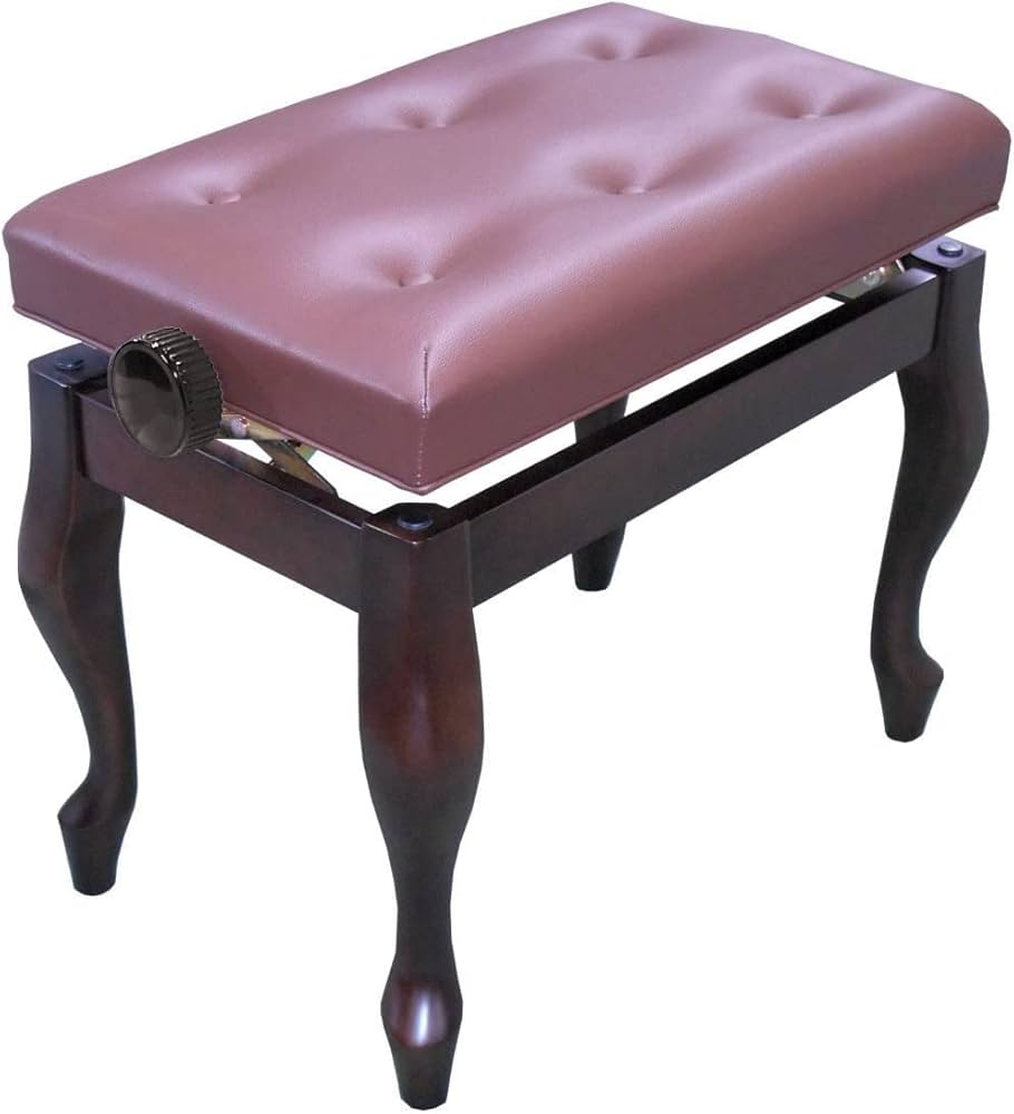 ピアノ椅子 猫脚 高低自在 調整 ブラウン 木目 ピアノ 良品 比較的美品