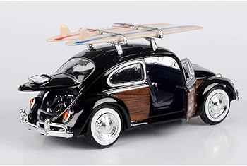 Amazon.com: Toy Cars 1966 VW Beetle Black with Wood Panels and Two