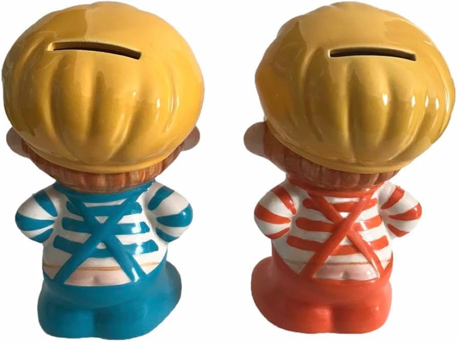 Amazon.co.jp: レトロ 水森亜土 アドちゃん 陶器貯金箱 セット : おもちゃ