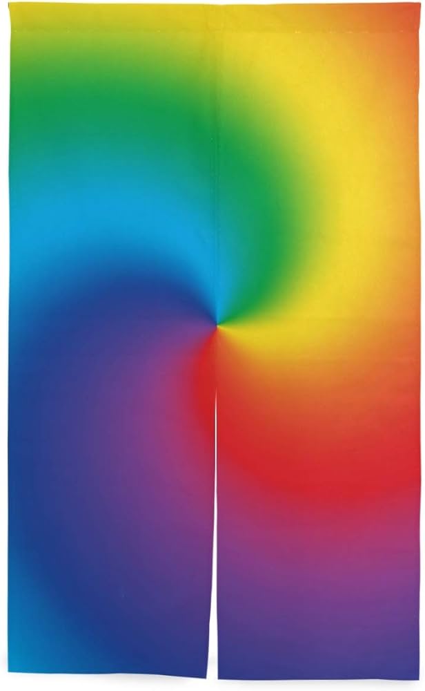 Amazon｜のれん 虹色 虹柄 レインボー柄 暖簾 幅89×丈136cm マルチ