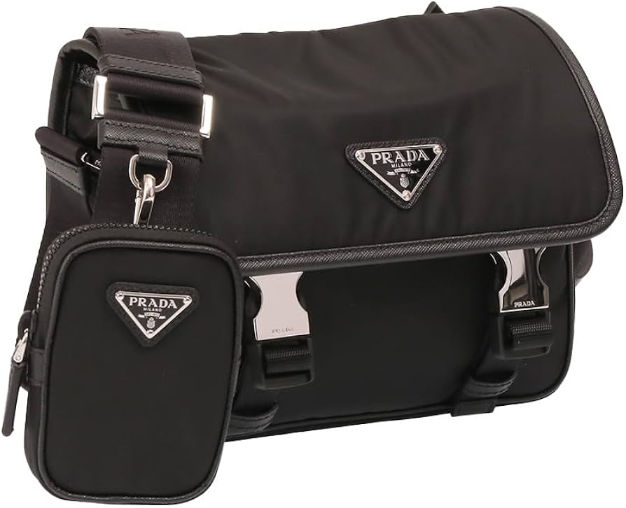 Re-Nylon ブラック メッセンジャーバッグ 2VD034 Black Re-nylon And