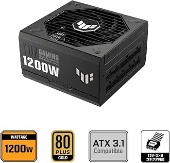 Amazon | ASUS pc電源ユニット 80 Plus Gold 1200W ATX TUF-GAMING