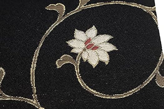 Amazon | 石原さとみ さん 着用柄 名古屋帯 正絹 黒地 金 金糸 朱色