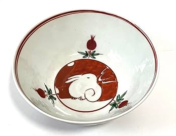 Amazon.co.jp: 作家物 陶芸家 須田菁華 呉須赤絵 玉堂佳器 兎文様 鉢