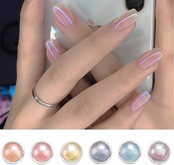 Amazon.co.jp: オーロラパウダー 6色セット ミラーパウダー ネイル