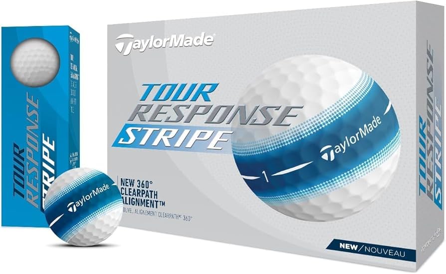 Taylormade Golf Tour Response Stripe Ball Blue Dozen, Standard