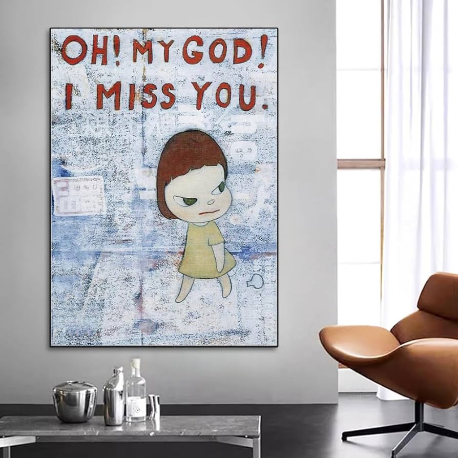 Amazon.co.jp: 奈良美智ポスター《Oh My God I Miss You》ウォール