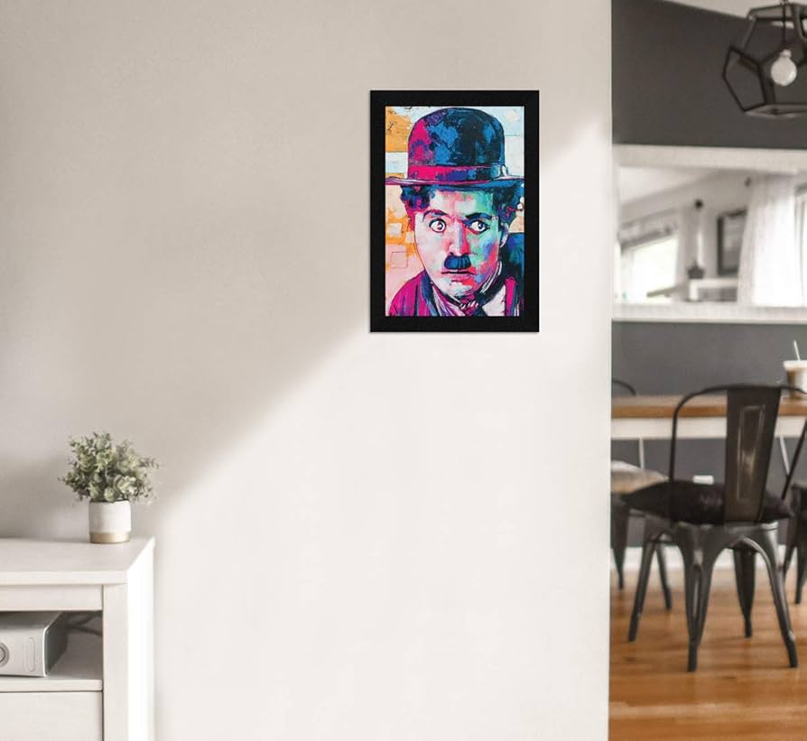 Amazon｜ArtX チャーリー・チャップリン 抽象フレーム入りマルチカラー