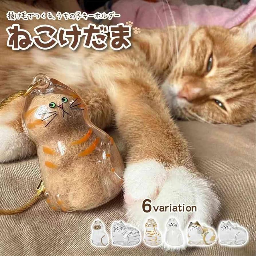 Amazon | ねこけだま 猫毛玉入れ 6個 容器 猫 (三毛, 1, 個) | SORERUN