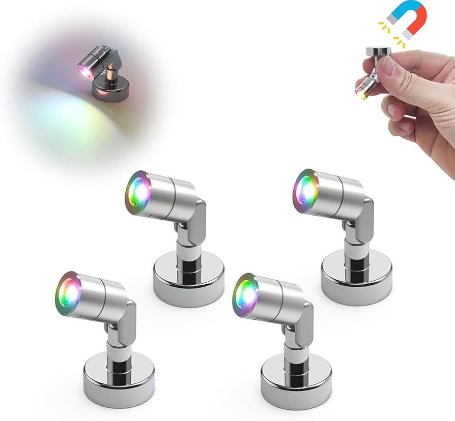 Suzeyar Metal Miniature LED Lights,Tiny Spot Light with magnet
