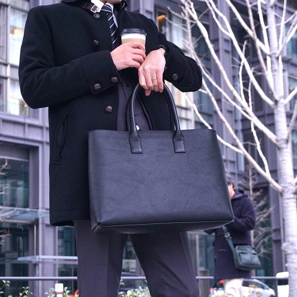 Amazon.co.jp: [HushTug] レザー ビジネスバッグ 「 シンプル な