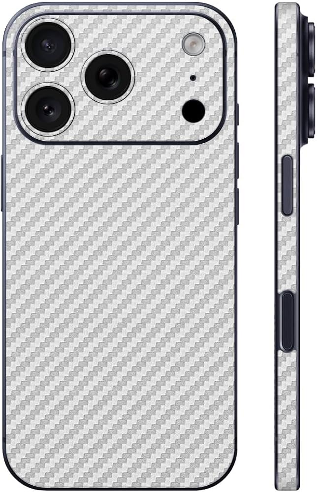 Amazon | wraplus スキンシール iPhone17 Pro 対応 [シルバーカーボン