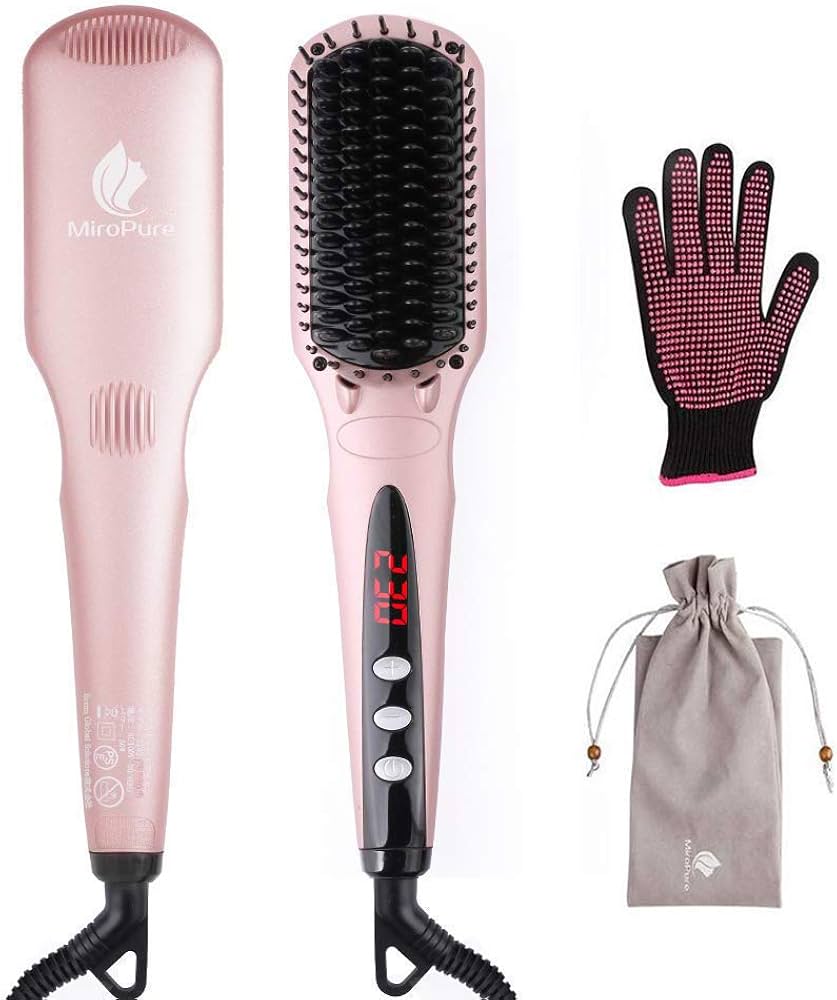 Amazon.co.jp: MiroPure ストレートブラシ ヘアアイロン ヒートブラシ