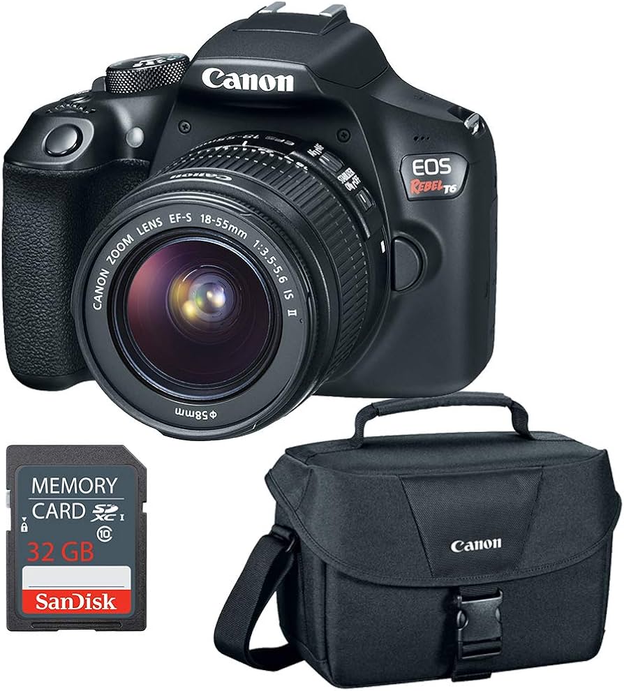 Amazon.com : Canon EOS Rebel T6 DSLR Camera w/EF-S 18-55mm, 32GB