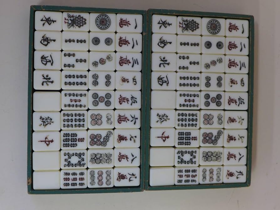 Amazon.co.jp: gg1512 時代物 麻雀牌 麻雀パイ 骨牌 竹牌 骨製 骨董