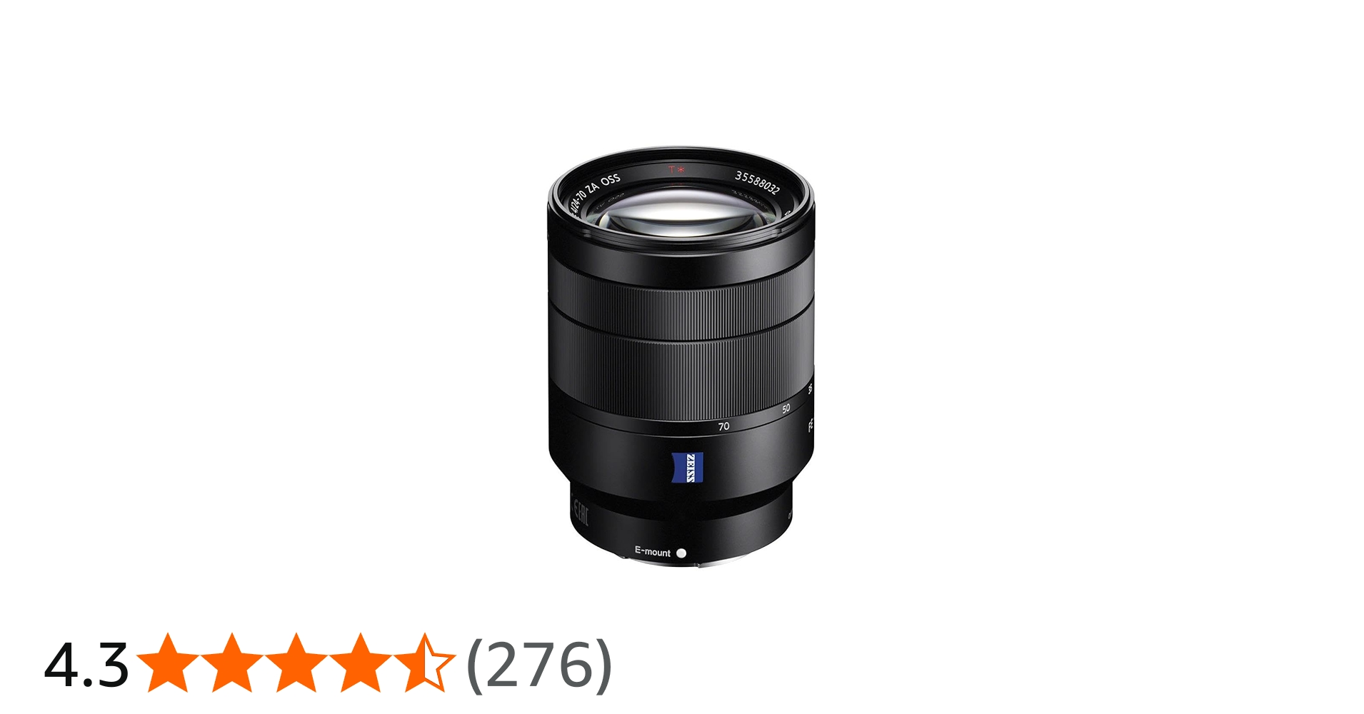 Sony SEL2470Z Vario-Tessar T FE 24-70mm F4 ZA OSS Lens (Black