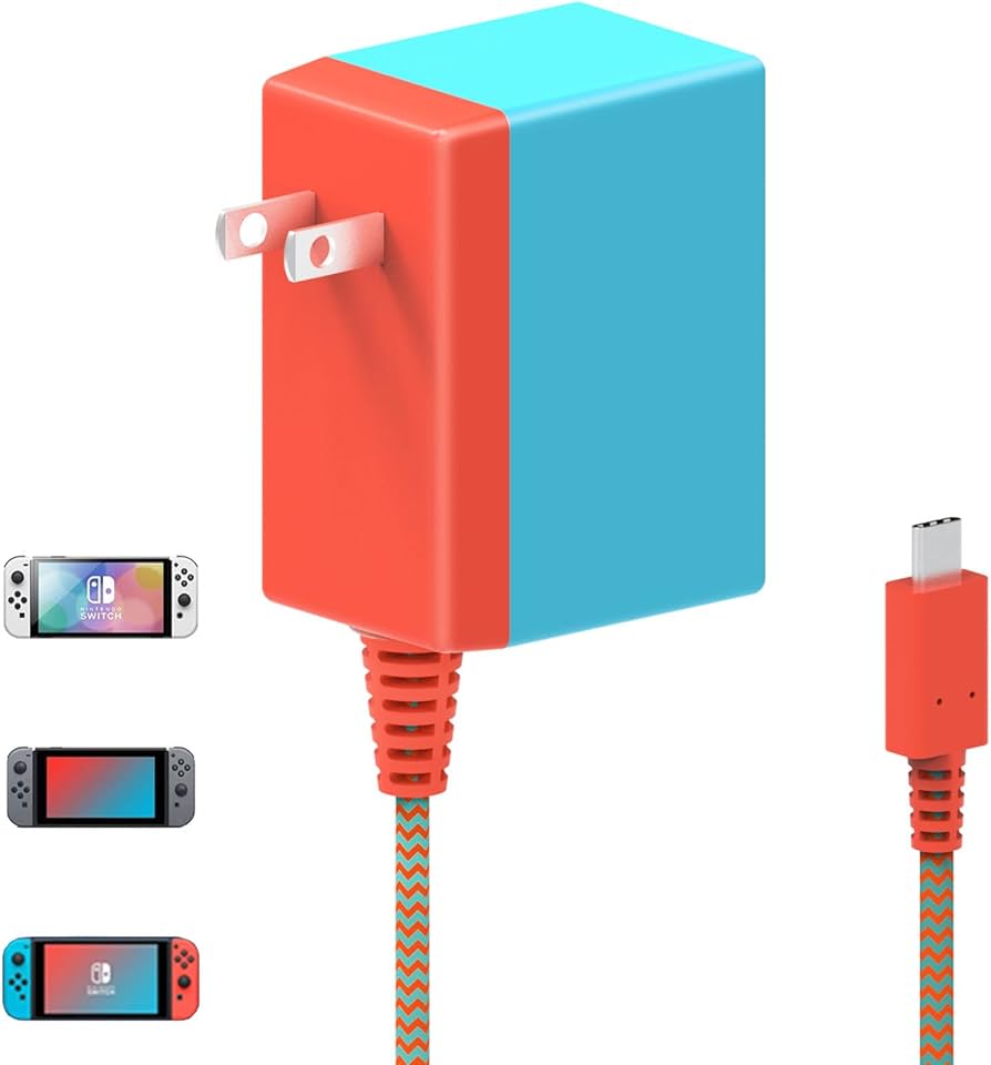 Amazon.com: Nintendo Switch Charger, 39W AC Adapter Cable Power