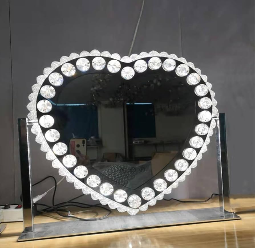 Amazon | 女優ミラー おしゃれ クリスタル 三色 無段階調光 LEDライト