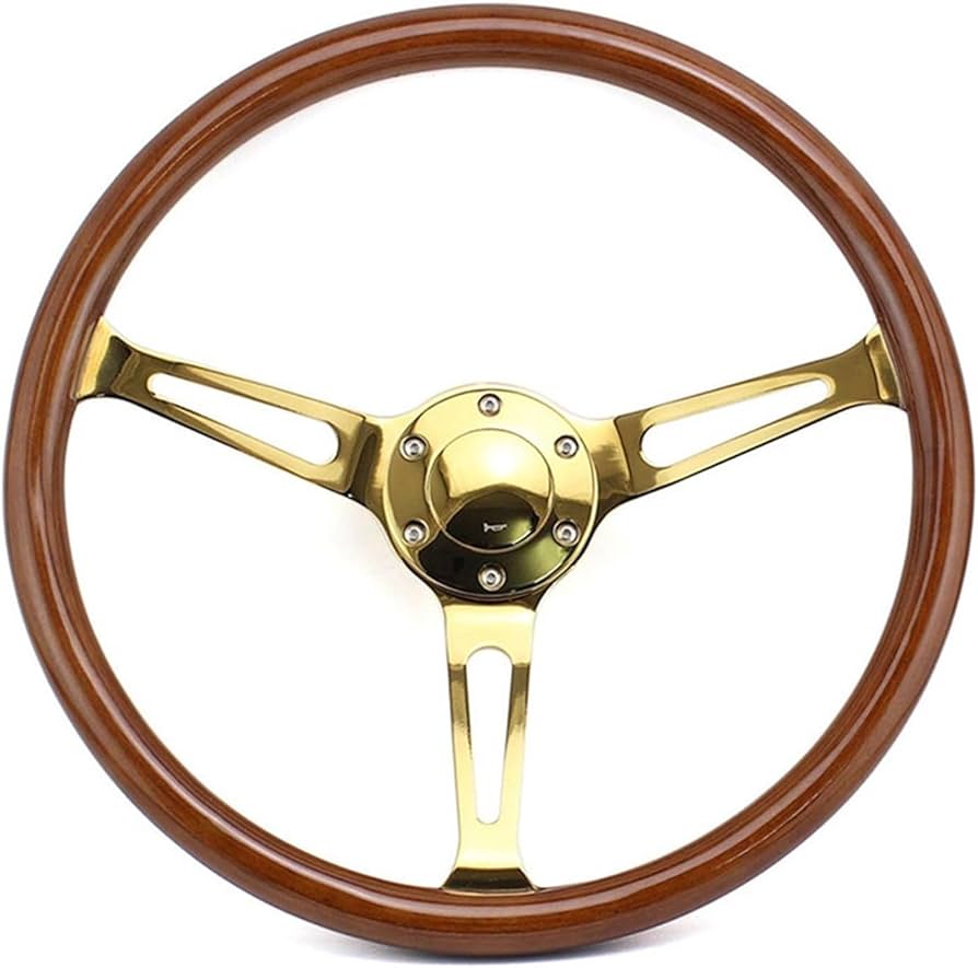 Amazon | ウッドステアリングホイール ユニバーサル 15インチ 380mm