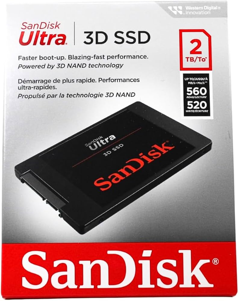 SanDisk Ultra 3D NAND 2TB Internal SSD - SATA III 6 Gb/s, 2.5 Inch