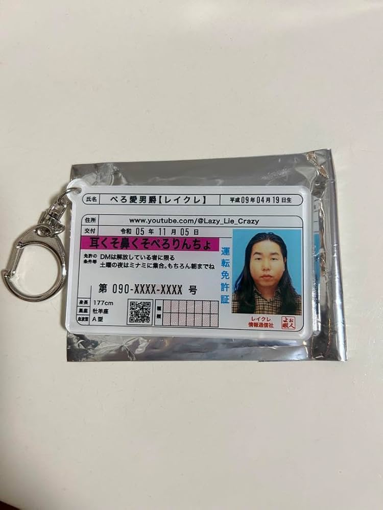 Amazon.co.jp: レイクレ ぺろ愛男爵 免許証キーホルダー : ファッション