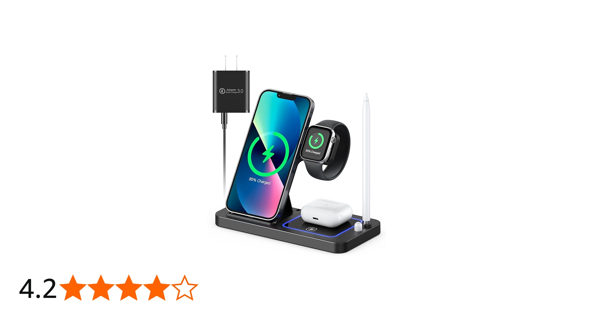 Amazon.co.jp: TEPNICAL ワイヤレス充電器 Qi認証 4 in 1急速充電15W