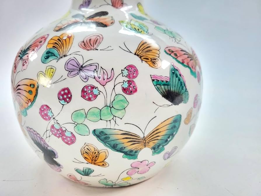 Amazon.co.jp: コレクション大清乾隆年製款 粉彩 百蝶瓶 中国美術 工芸