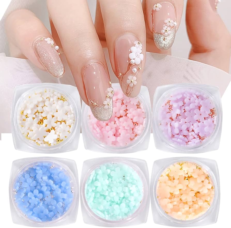 Amazon.co.jp: 3D フラワー ネイルチャーム 6箱 変色した花 ネイル