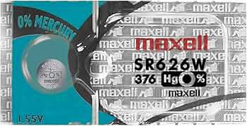 Amazon.com: Maxell WC376 SR626W 376 Silver Oxide Watch Battery (1