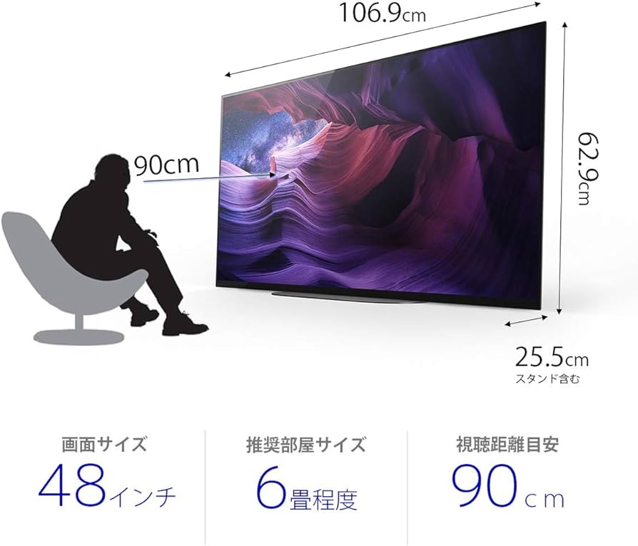 Amazon | ソニー 48V型 4K 有機EL テレビ ブラビア KJ-48A9S OLED 倍速