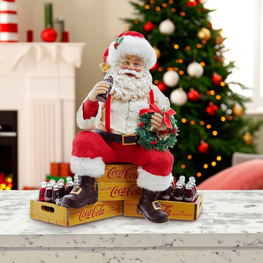 Amazon.com: Coca-Cola 9-Inch Santa Sitting on Crates : Home & Kitchen