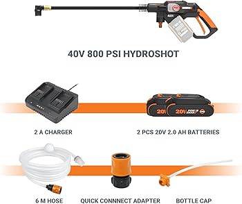 Amazon.com : WORX 40V PowerShare Hydroshot, 800 PSI Brushless