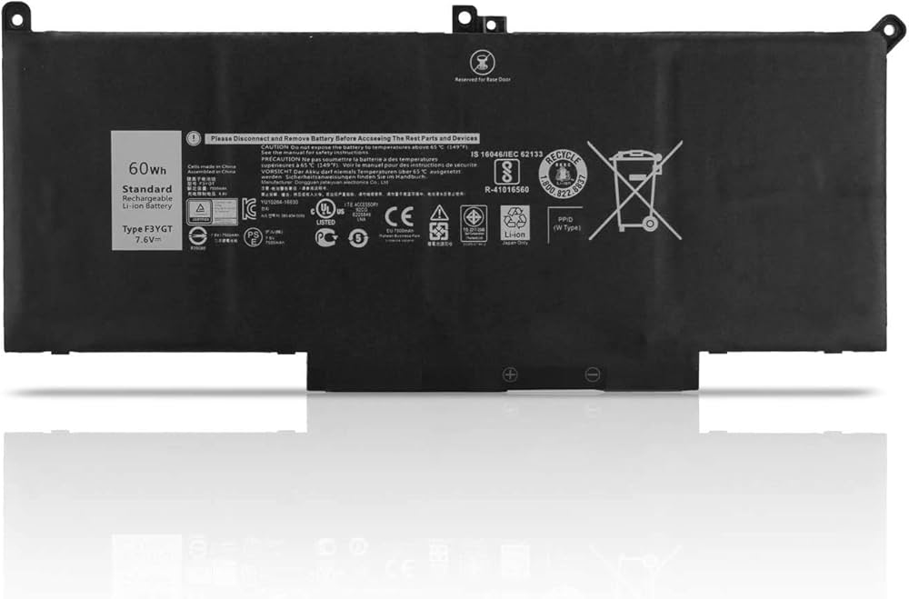 Laptrix F3YGT 7.6V 60Wh Compatible for Dell Latitude 12 7000 7280