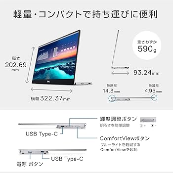Amazon.co.jp: Dell C1422H 14インチ ポータブルモニター (3年間交換