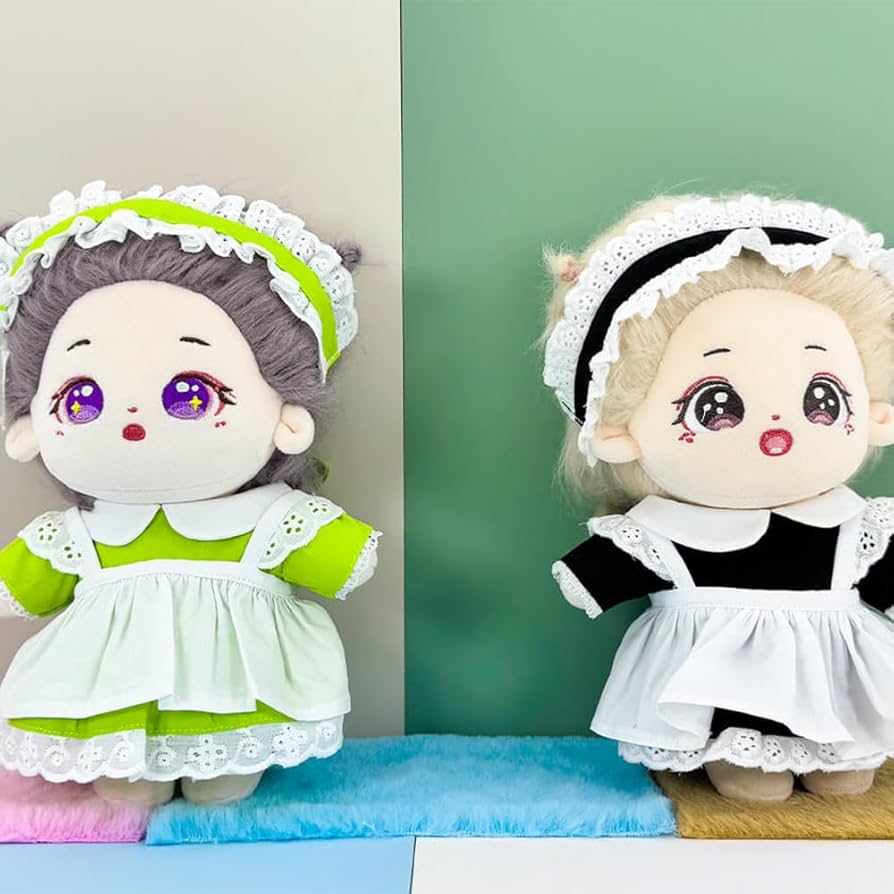 Amazon.co.jp: niannyyhouse 20cm ぬいぐるみ 服 メイド服3点セット