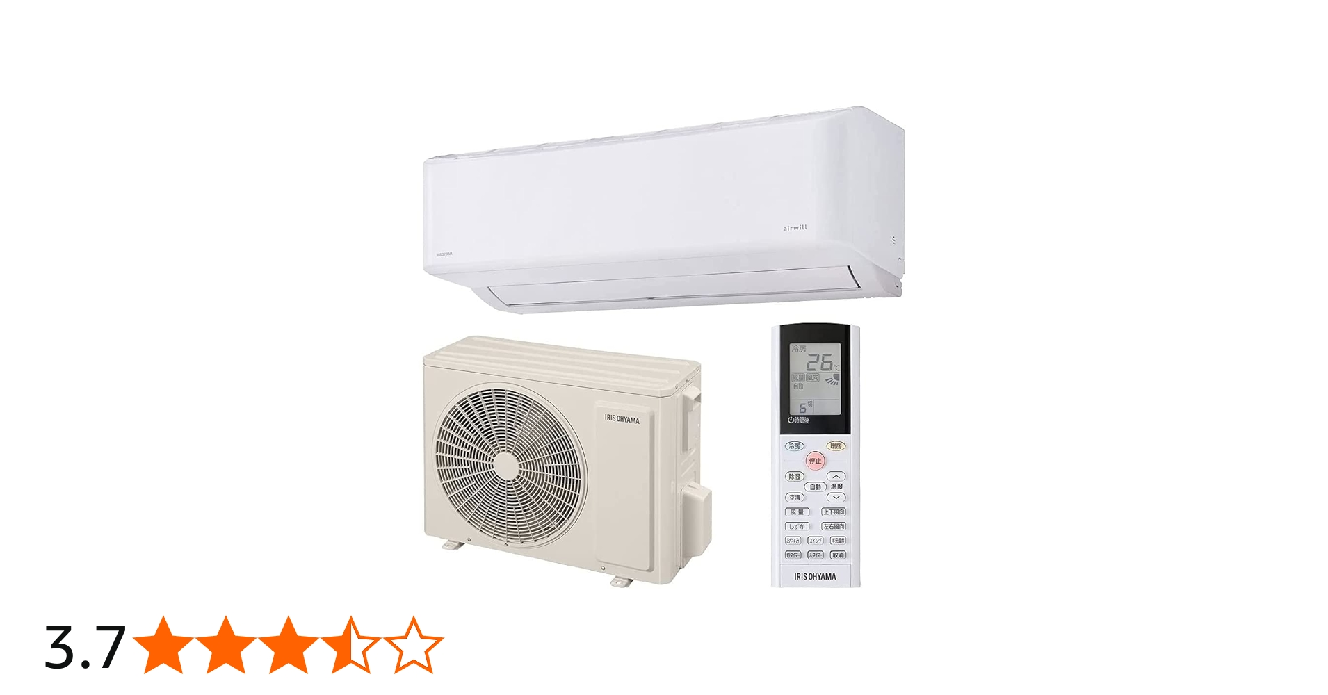 Amazon | アイリスオーヤマ エアコン 6畳 2.2kW 内部清潔機能 空気清浄