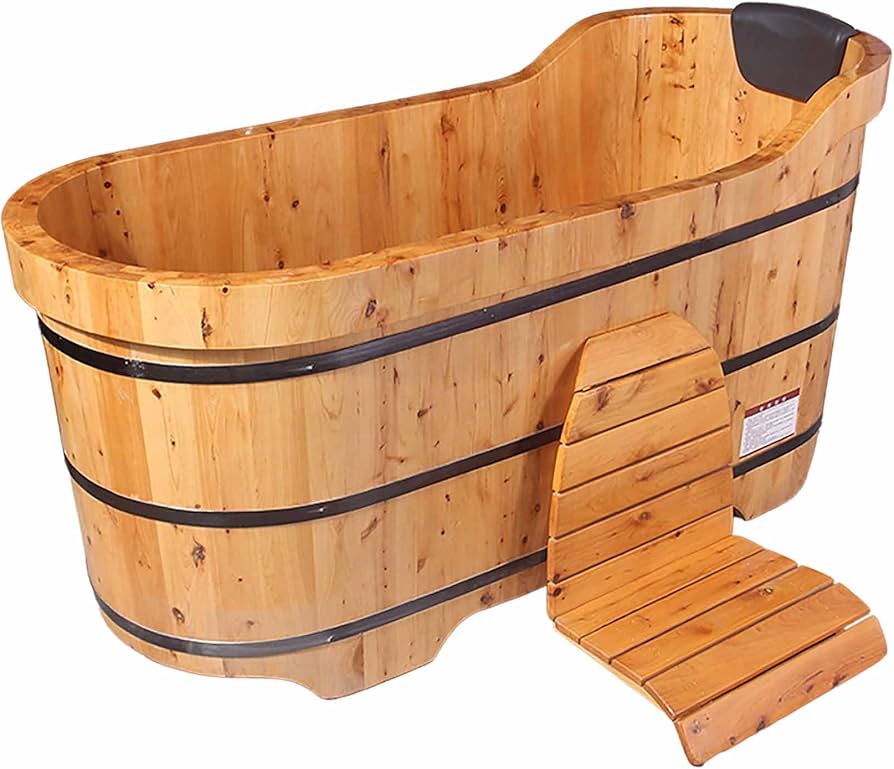 Amazon.co.jp: 木製浴槽 浴槽 成人用浴缸 お風呂成人バケツ 美容院