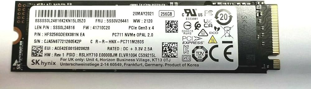 Amazon | SK Hynix 256 GB PCIe NVMe M.2 2280 SSD Unidad interna de