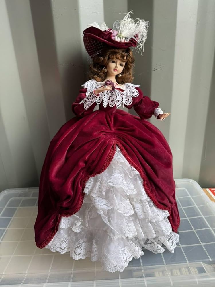 Amazon | フランス人形赤ドレス/高さ約52cm西洋人形 | 人形・ドール