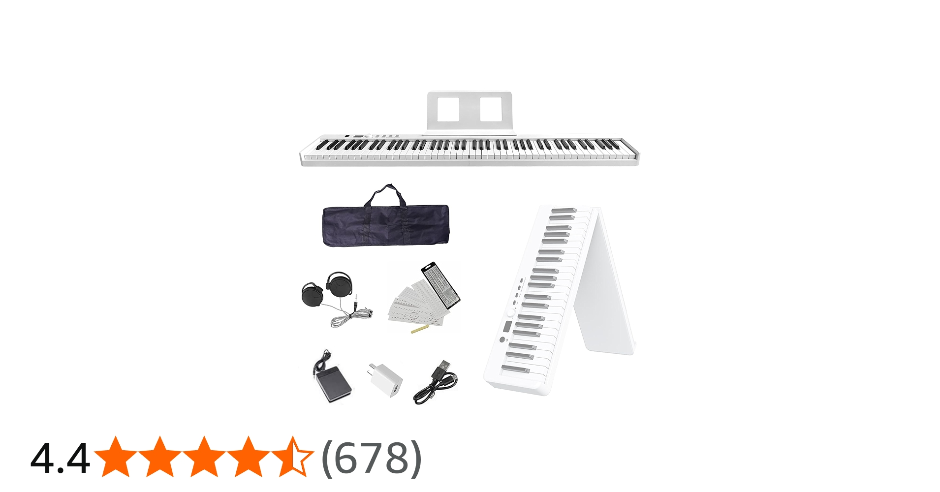 Amazon | ニコマク NikoMaku 電子ピアノ 88鍵盤 折り畳み式 SWAN-X 白