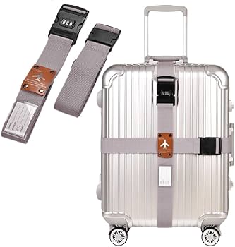 Amazon.co.jp: I'm so happy スーツケースベルト 鍵付き 十字型