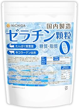 Amazon.co.jp: NICHIGA(ニチガ) 牛コラーゲン由来 ゼラチン顆粒 (国内