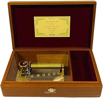 音出し確認済 オルフェウス マホガニー無垢 高級オルゴール 美しく青き