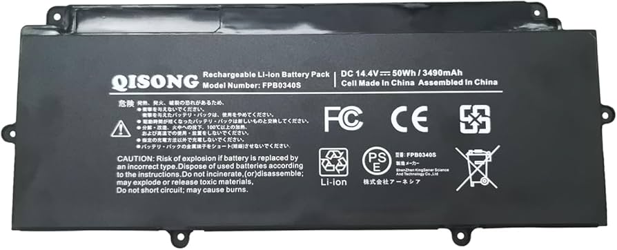 Amazon.co.jp: QISONG ノートパソコン 交換バッテリー FPB0340S 互換