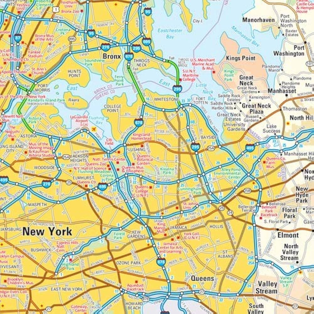 Amazon | ニューヨーク 壁マップ - 21.75インチ x 14.5インチ ペーパー