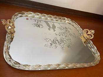 Amazon.co.jp: ベネチアンガラス ムラーノ ミラートレイ ムラーノ