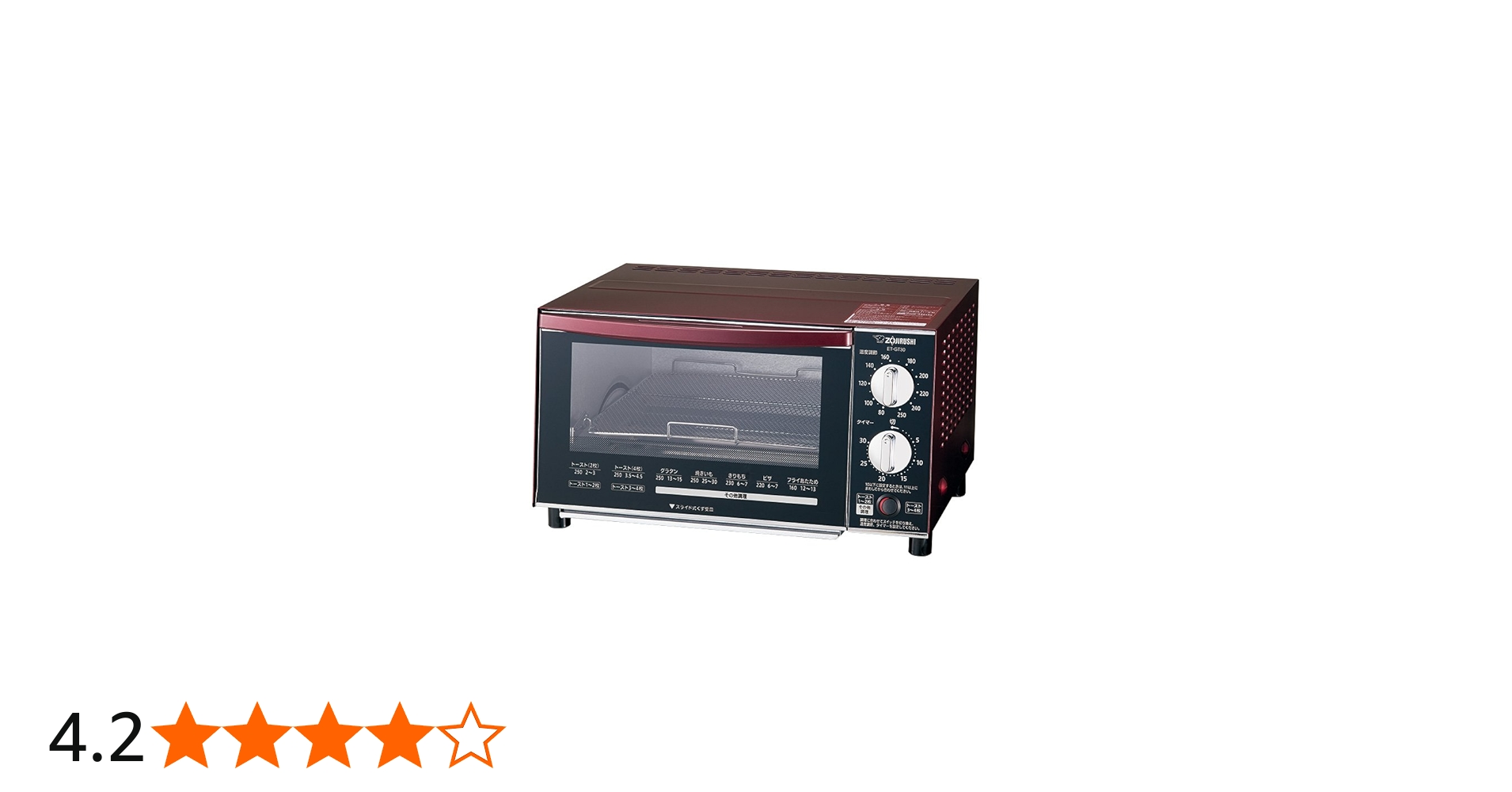 Amazon | 象印マホービン オーブントースター 4枚焼き ボルドー ET