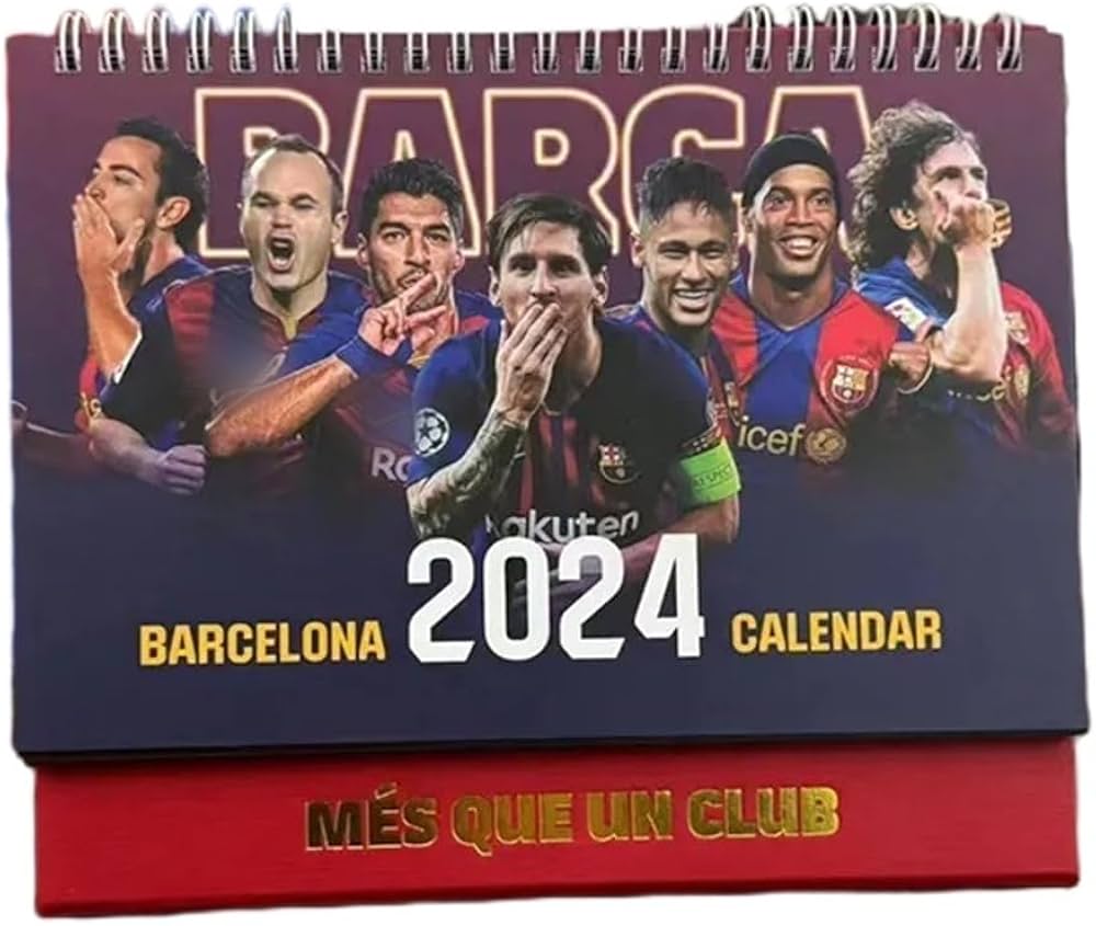 Amazon.co.jp: sunshui 卓上カレンダー バルセロナ バルサ 2024-2025年