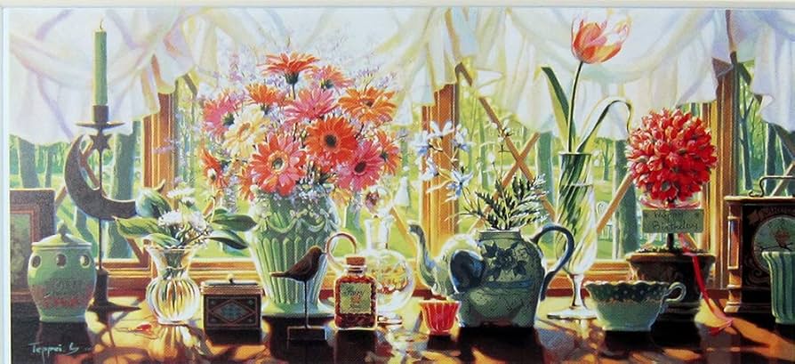 Amazon.co.jp: ◇笹倉鉄平◇【軽井沢の窓辺】アートプリント◇額装