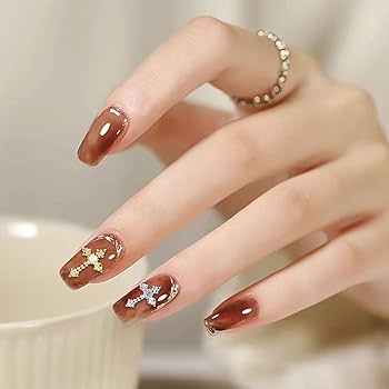 Amazon | ネイルパーツ 十字架 40個セット 3D 立体 キラキラ クロス